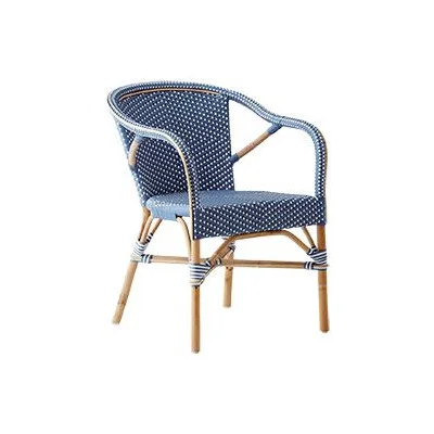 Blue and 2024 white rattan chairs